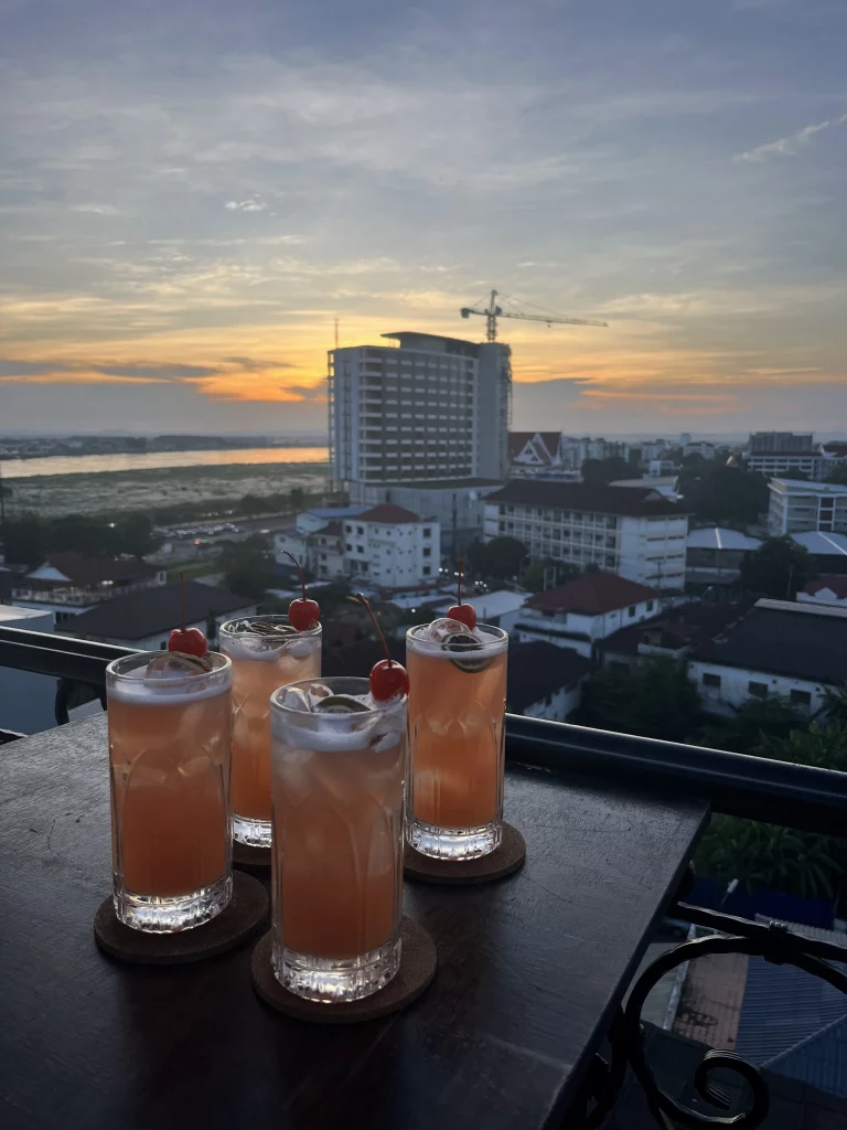 Laos Backpacking Tour - Vientiane Tipsy Elephant Rooftop Lounge