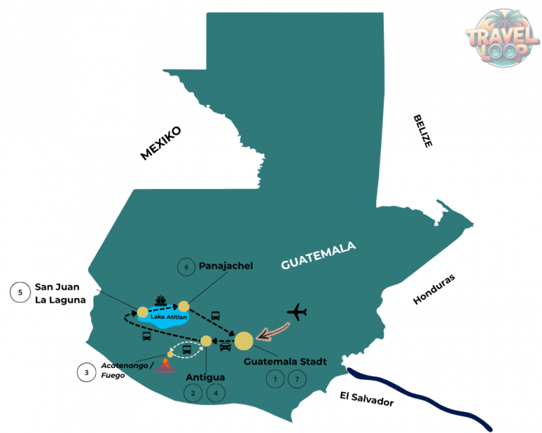 Guatemala Reiseroute Westen